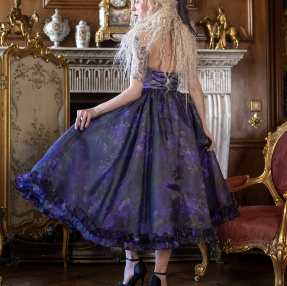 Purple Strapless Sundress for Prom - Picture 3 of 5